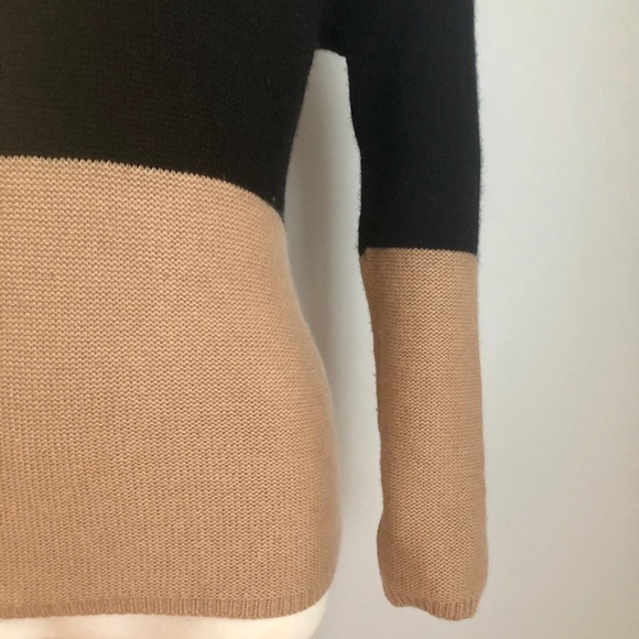 Tan/Black Cashmere-Blend T. Babaton 'Gene' Sweater - Picture 4 of 13